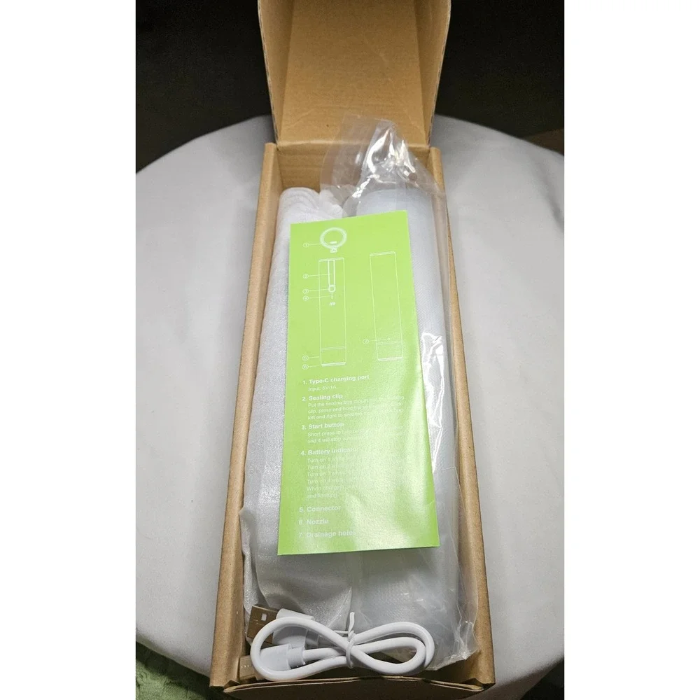 Vixino Handheld Vacuum Sealer Machine White Rechargeable Portable Food Sealer